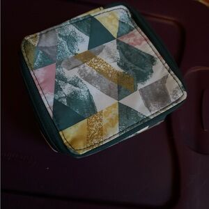 Thirty-One Geometric Cosmetic Bag - Green, Yellow, Pink, Gray